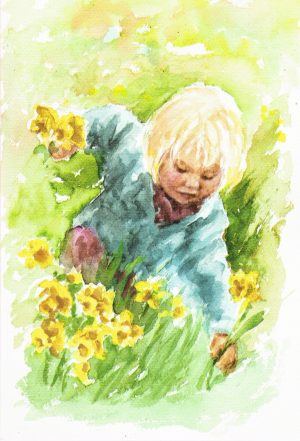 D 101 Pige plukker blomster