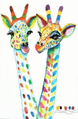 Kunstkort D 103 Giraffer