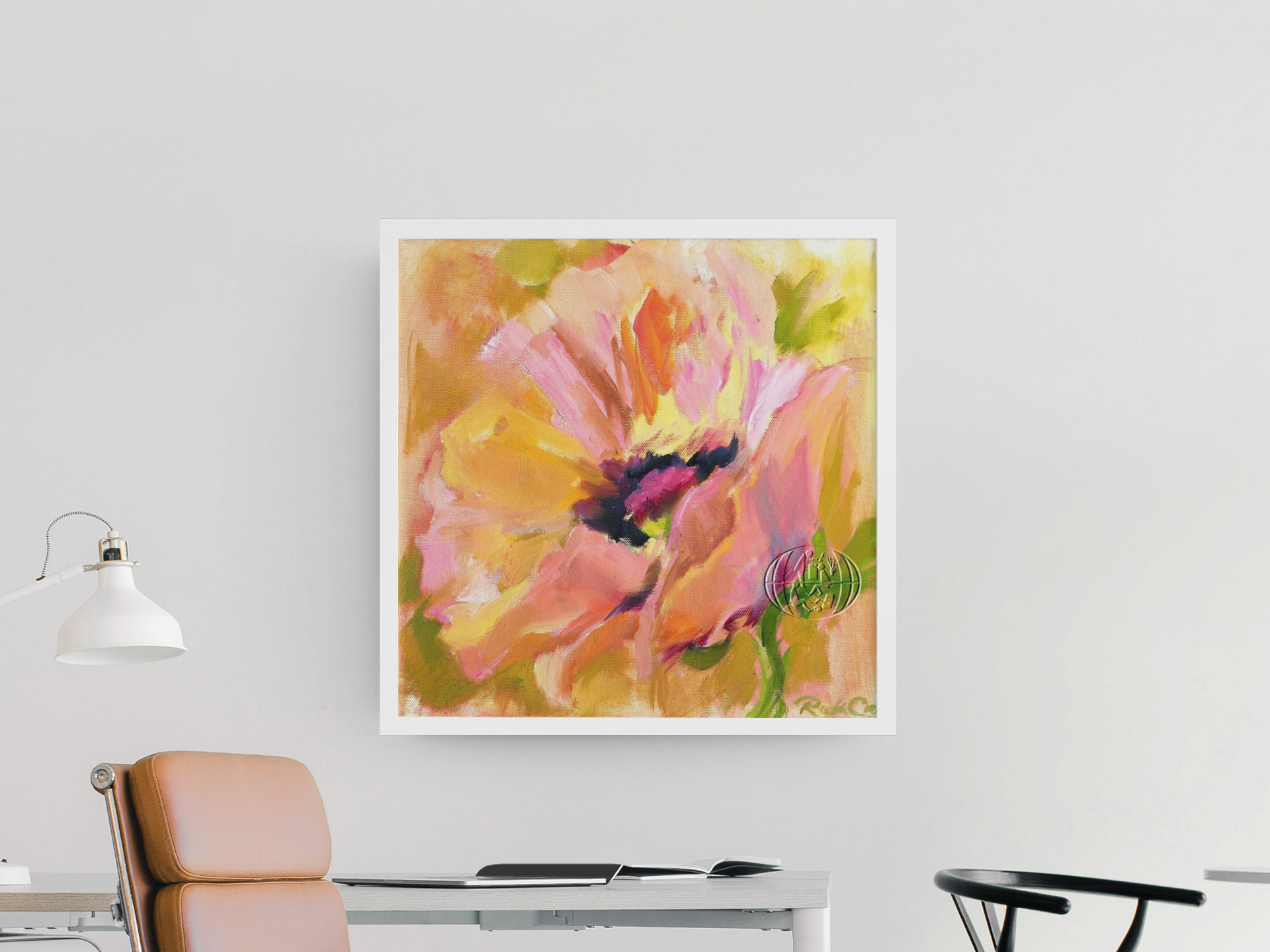 Orange valmue kunstplakat - Billede 2