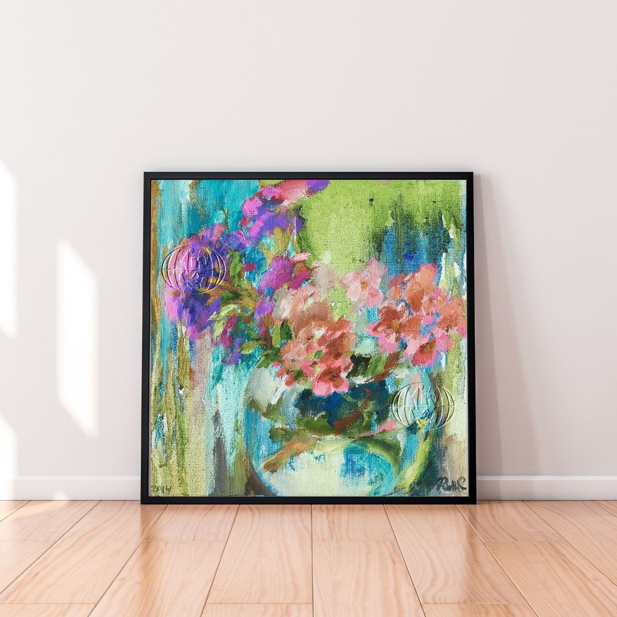 Blomster i glasvase kunstplakat