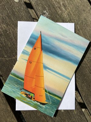 Kunstkort D204 Orange sejlbåd