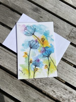 Kunstkort Engblomster D302