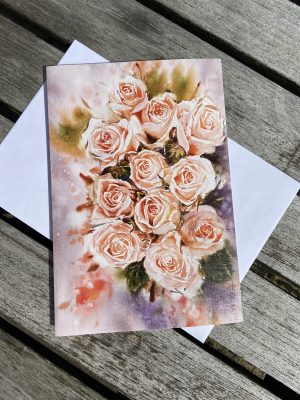 Kunstkort Rosenbuket D301