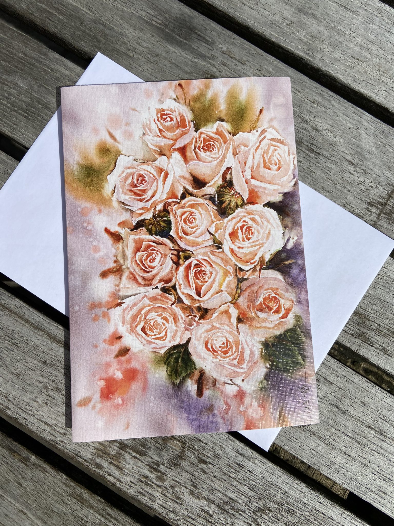 Kunstkort Rosenbuket D301
