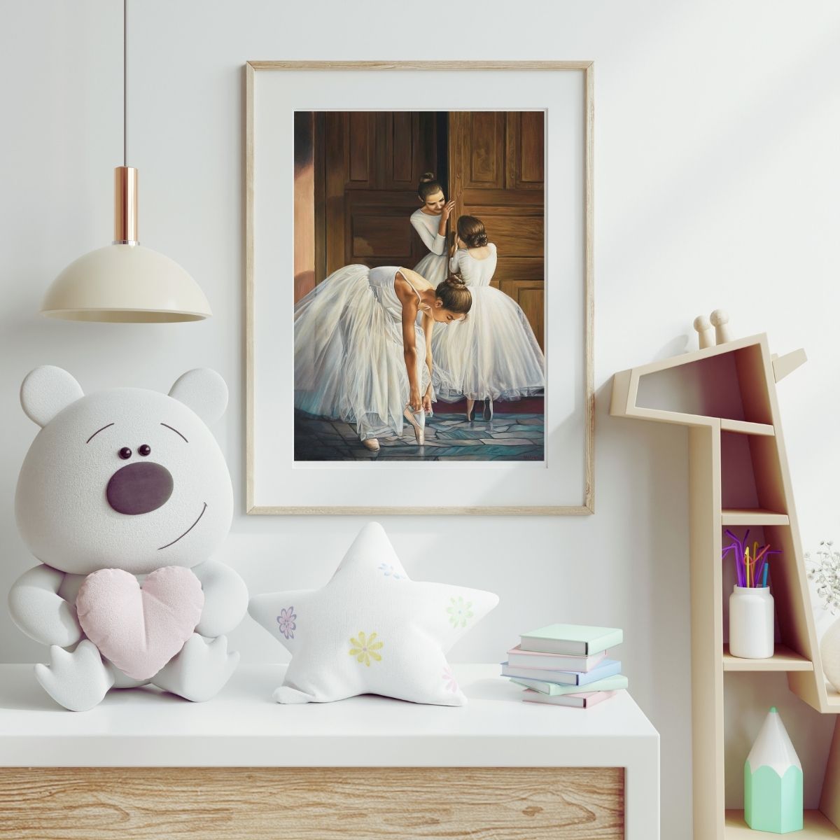 Ballerina plakat malet med munden af kunstner Walery Siejtbatalow