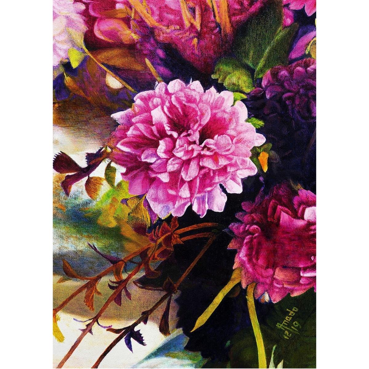 Pink Dahlia blomst kunstplakat